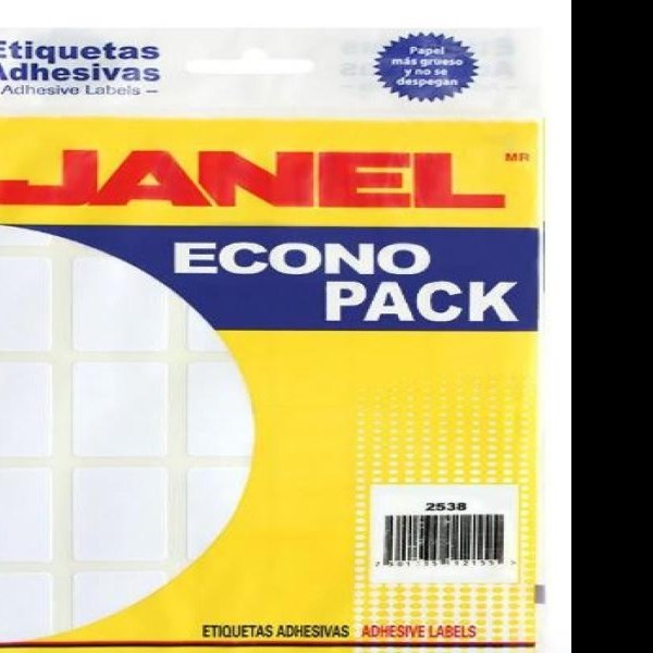 ETIQUETA ADH. BCA. JANEL 25X38 7 PAQ.C20H. E.20